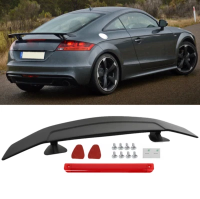 47" For Audi TTS Quattro A3 A4 a5 Matte Black Rear Trunk Spoiler Wings Adhesive - Image 1 of 4