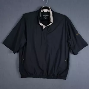 FootJoy Jacket Mens Large Black 1/2 Zip Short Sleeve Golf Windbreaker DryJoy - Picture 1 of 11