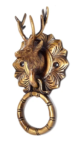Brass Reindeer Face Door Knocker  | Home Decor |  1 Pcs Cover
