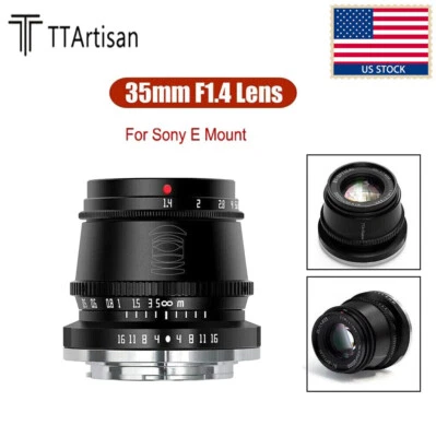 TTARTISANS US TTArtisan 35mm F1.4 APS-C Manual Focus Lens E Mount for Sony A5000 A6100 NEX3