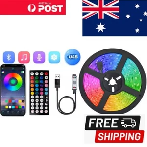 Bluetooth USB 5 Meters 5050 RGB LED Strip Lights IP65 12V 44key + IR Controller - Picture 1 of 9