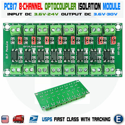 PC817 8 Channel Optocoupler Photocoupler Phototransistor Module For Arduino • 7.77$