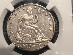 1853-O Liberty Seated Half Dollar NgcAu Details Imp.cleaned 1/3 Of A Nice AU. - Picture 1 of 5