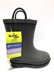 Western Chief Boys Gray Waterproof Rain Boot Size 8 M Toddler - Picture 1 of 5