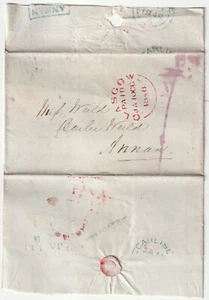 1848 RED GLASGOW PAID PMK WRAPPER & PARTIAL UDC THORNLIEBANK TO WEILD AT ANNAN - Picture 1 of 2