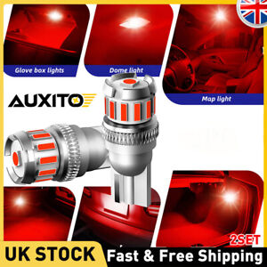 4PCS Red T10 W5W AUXITO LED CANBUS ERROR FREE SIDELIGHT NUMBER PLATE LIGHT BULB