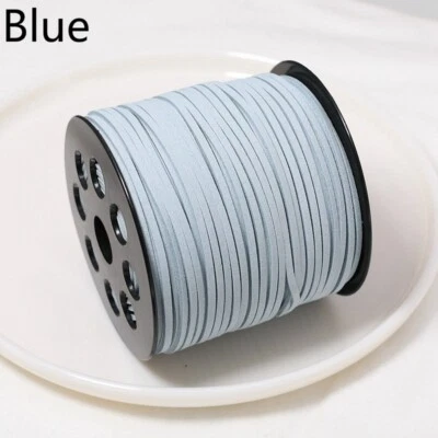 DIY 100 Yards Faux Suede Leather Jewelry Cord Flat Strap Velvet Lace Thread Sew - Image 1 of 4