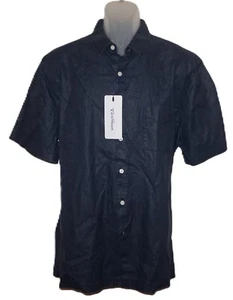  Caribbean Roundtree Yorke S/S Shirt XL 100 % Leinen einfarbig schwarz neu mit Etikett (RYC336) - Bild 1 von 3