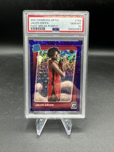 2021 Donruss Optic JALEN GREEN Rookie Purple Fast Break /95 - Pop 6 - PSA 10 GEM