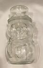 Vintage Libby of Canada Glass Snowman Jar with lid 1970s