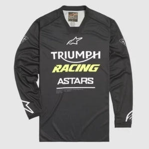 Triumph x Alpinestars Racer Graphite MX Jersey Black MTLS22905 - Picture 1 of 5