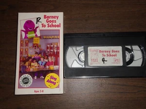 Vintage 1990 Barney Goes to School Sing Along VHS Tape - Picture 1 of 1