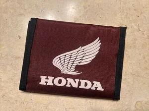 Men'S Nylon Trifold Wallet HONDA Burgundy , 100% Polyester Perfect Wallet - Picture 1 of 4