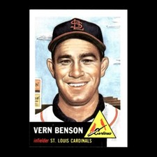 Vern Benson 1991 Topps Archives 1953 Rookie St. Louis Cardinals #205 NM-MT GM 4