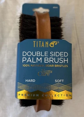 Cerdas de javali Titan Premium Collection escova de palma dupla face dura e macia - Imagem 1 de 4