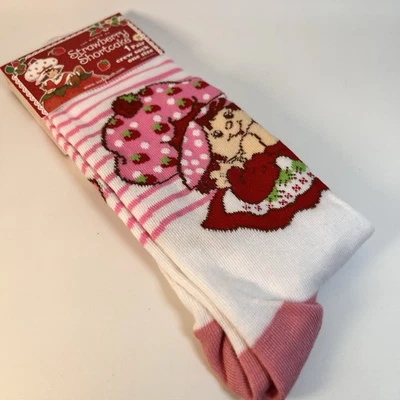 Calcetines Fresa Shortcake Novedad Crew 1 Par Zapato Adulto Talla M-8-12 W-9-14 Nuevos con Etiquetas Foto 1 de 4