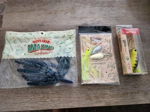 Karl’s Amazing Baits 3 Piece LOT Mustad Hook 3/8oz Spinner Bait Worms The Runt - Picture 1 of 7