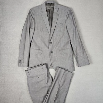 Banana Republic Suit Mens 40R 33x32 Tollegno 1900 Gray Merino Wool Slim Fit - Image 1 of 4