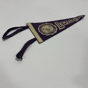 Vintage 30’s Louisiana State University And A&M College Pennant Pelican Purple - Bild 1 von 7