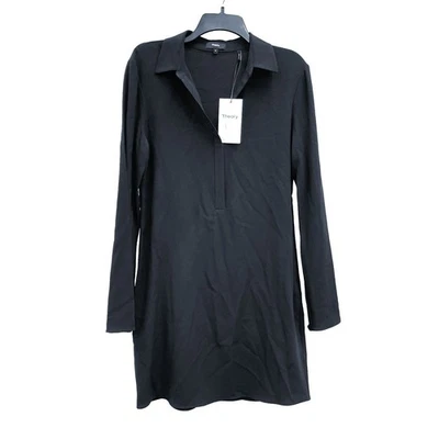 Nuevo con etiquetas Mini Vestido Para Mujer THEORY Negro Informal Cuello Manga Larga Ajustado Talla 10 Precio de venta sugerido por el fabricante $395 Foto 1 de 2
