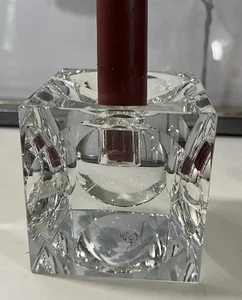 Vintage Godinger Shannon irischer Kristall Würfel Kerzenständer Halter 3"x 2 3/4" - Bild 1 von 5
