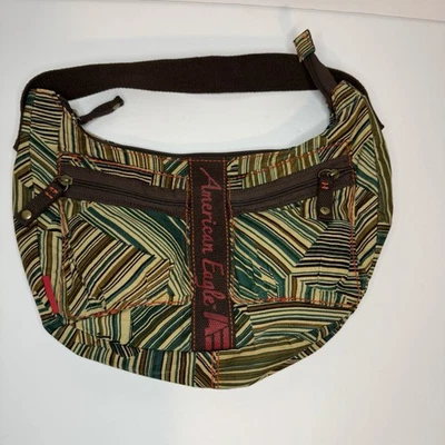 Vintage Y2K American Eagle Corduroy Shoulder Bag Purse Hobo Multicolor Nice - Image 1 of 4