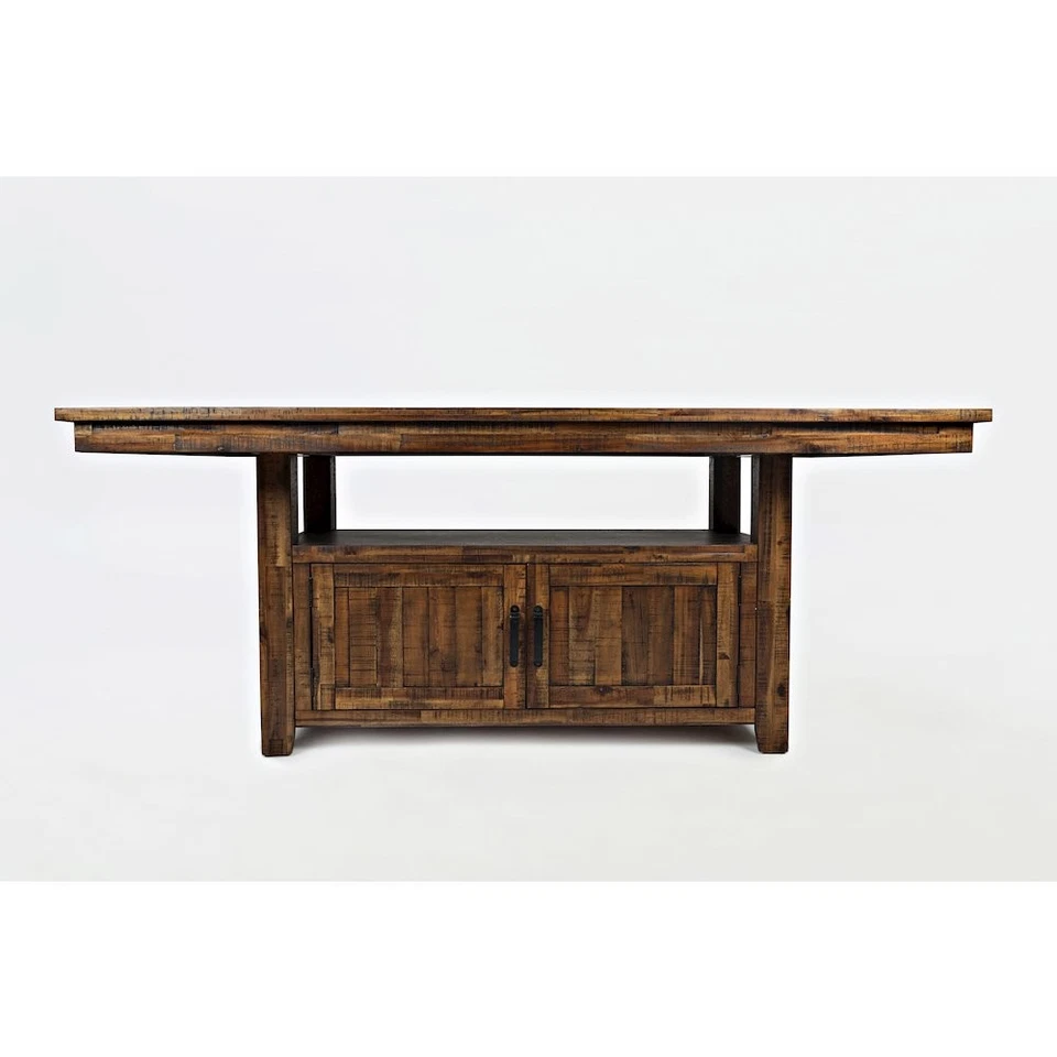 Distressed Industrial 72" Distressed Dining Table with Storage Base and Height - Image 1 of 4