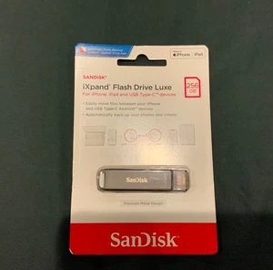 SanDisk 256 GB iXpand USB Flash Drive iPhone iPad USB Type-C Devices - Picture 1 of 2