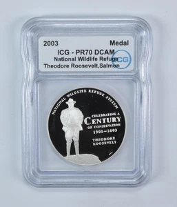 2003 Silver Medal National Wildlife Refuge Salmon PR70 DCAM ICG - Picture 1 of 5