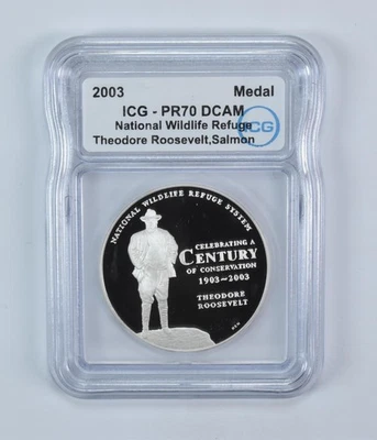 2003 Silver Medal National Wildlife Refuge Salmon PR70 DCAM ICG - Image 1 of 4