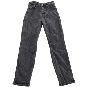 H&M Jeans Womens 4 Charcoal Black Mom High Rise Denim Slim Leg &Denim Cotton - Picture 1 of 8