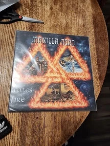 Gates of Fire by Manilla Road (Record, 2014) HRR014 Import Blue Marble Vinyl - Bild 1 von 3