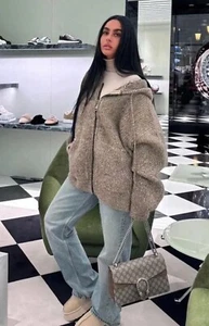 ZARA NEW WOMAN SS23 BROWN MARL OVERSIZE KNIT SWEATSHIRT REF:2142/222 size XS/S - Picture 1 of 4