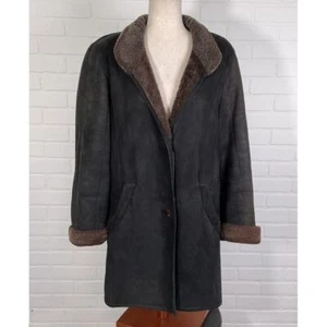 Biala Pelle Coat Women  Brown Sheepskin Lining Winter Outerwear VTG - Picture 1 of 16