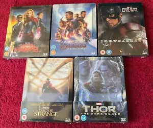 5 MARVEL 3D & BLU-RAY LINSENFÖRMIGES STEELBOOK SET NEU & FABRIKVERSIEGELT THOR AVENGER - Bild 1 von 12