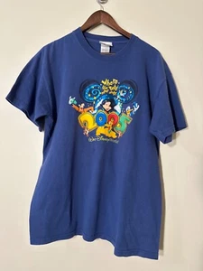 2005 Walt Disney World Disneyland 50th Anniversary Blue T-Shirt Size L - Picture 1 of 4