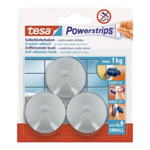 tesa Powerstrips Haken Small Rund 3er matt-chrom - Bild 1 von 2