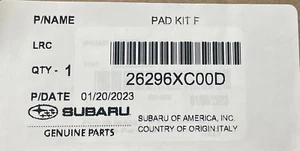 Kit de pastillas de freno de disco delanteras OEM NUEVAS 2019-2023 Subaru Ascent 26296XC00D genuinas - Imagen 1 de 2