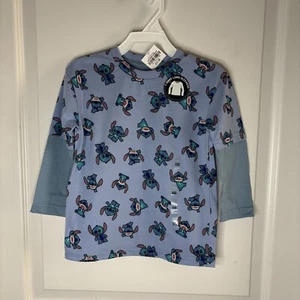 Disney Stitch Kids Boys Crew Neck Long Sleeve Graphic T-Shirt, XXS NEW - Picture 1 of 3