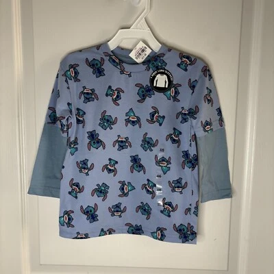 Disney Stitch Kids Boys Crew Neck Long Sleeve Graphic T-Shirt, XXS NEW - Image 1 of 3