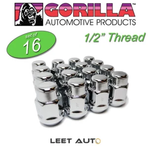 (16pc.) Gorilla Lug Nuts, 1/2"-20 Thread, Bulge Acorn, Chrome, 1/2" 91188 - Picture 1 of 4
