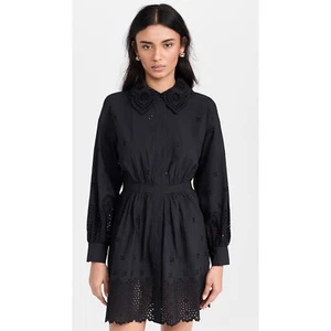 NEW Ulla Johnson Gemma black poplin Dress Size 00 - Picture 1 of 10