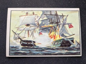 1954 Bowman US Navy Victories Card # 44 Naval Battle on Lake Champlain (VG/EX)