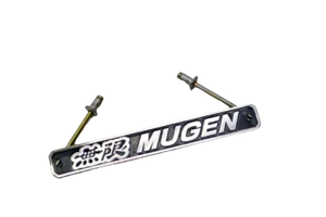 JDM STYLE ALUMINUM METAL MUGEN EMBLEM SET FOR FRONT SPOILER LIPS - Picture 1 of 5