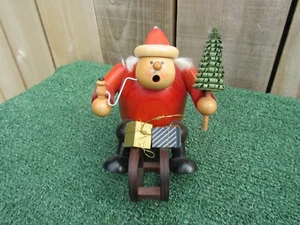 KWO Erzgebirge Sitting Santa Claus On Sleigh Germany Incense Burner Smoker - Picture 1 of 8