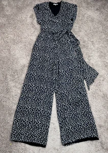 Joie Jumpsuit Womens Small Black Blisse Silk Wrap Wide Leg Contemporary Feminine - Picture 1 of 12