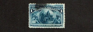 1893 U.S. COLUMBIAN EXPO Issue 1c Blue Sc#230 Postally Used See Note* - Picture 1 of 1