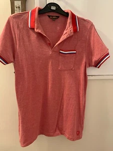 BEN SHERMAN TOP size S collar buttons short sleeves salmon pink USED VGC - Picture 1 of 4