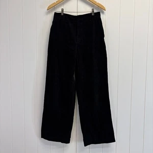 Uniqlo Wide Leg Corduroy Pants 28 High Rise Black Skater Boho Streetwear Hipster - Picture 1 of 8