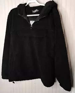 Ringspun Women HOODED FLEECE JACKET 2XL Black Pullover Zip Pockets NEW $80 - Picture 1 of 16